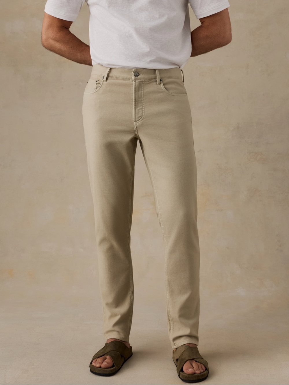 Faherty Men's Slim Stretch Pants in Light Khaki